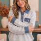 Cozy Knit Pullover with Denim Contrast Details