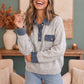 Cozy Knit Pullover with Denim Contrast Details