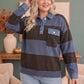 Blueberry Fields Striped Denim Collar Sweater
