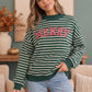 Merry and Bright Striped Sweatshirt