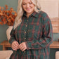 Ruffle the Rules Plaid Flannel Top in Green