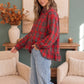 Ruffle the Rules Plaid Flannel Top in Red