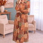 Patchwork Dreams Long Sleeve Midi Dress
