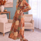 Patchwork Dreams Long Sleeve Midi Dress