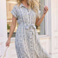 Tailored for Fun Floral Stripe Midi Dress