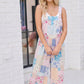 Pastel Patchwork Floral Wide Leg Overalls