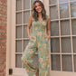 Party Ready Jumpsuit in Green Floral Bliss