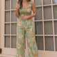 Party Ready Jumpsuit in Green Floral Bliss