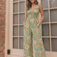 Party Ready Jumpsuit in Green Floral Bliss