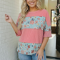 Garden Party Floral Colorblock Top