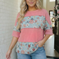 Garden Party Floral Colorblock Top