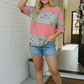 Garden Party Floral Colorblock Top