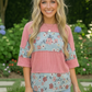 Garden Party Floral Colorblock Top