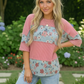 Garden Party Floral Colorblock Top