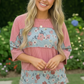 Garden Party Floral Colorblock Top