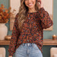 Wild One Rust Leopard Long Sleeve Top