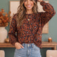 Wild One Rust Leopard Long Sleeve Top