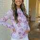 Garden Party Floral Mesh Long Sleeve Top