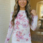Garden Party Floral Mesh Long Sleeve Top