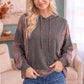 Mix and Match Patchwork Drawstring Hoodie