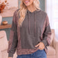 Mix and Match Patchwork Drawstring Hoodie