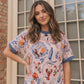 Lobster & Blooms Printed Ringer Tee