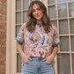 Lobster & Blooms Printed Ringer Tee