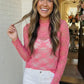 A Lace Moment Pink Sheer Top
