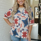 Stars and Patches Quilted Print Top