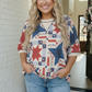 Stars and Patches Quilted Print Top