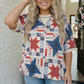 Stars and Patches Quilted Print Top