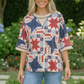 Stars and Patches Quilted Print Top