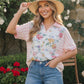 Strawberry Patch Floral and Stripe Mixed Top