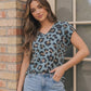 Wild at Heart Teal Leopard V-Neck Tee