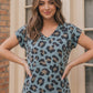 Wild at Heart Teal Leopard V-Neck Tee