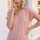 Coral Bloom Floral Stripe V-Neck Top