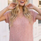 Coral Bloom Floral Stripe V-Neck Top