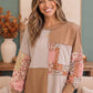 Neapolitan Patchwork Floral Colorblock Pullover