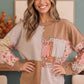 Neapolitan Patchwork Floral Colorblock Pullover