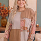 Neapolitan Patchwork Floral Colorblock Pullover