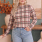 Plaid About You Mock Neck in Ivory
