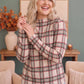 Plaid About You Mock Neck in Ivory