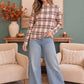 Plaid About You Mock Neck in Ivory