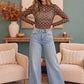 Dotted Dreams Sheer Mesh Mock Neck Top