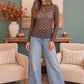 Dotted Dreams Sheer Mesh Mock Neck Top