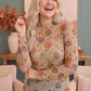Pumpkin Patch Pretty Mesh Long Sleeve Top