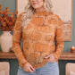 Pumpkin Patch Mesh Mock Neck Top