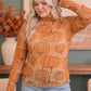 Pumpkin Patch Mesh Mock Neck Top