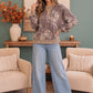 Vintage Floral Puff Sleeve Sweatshirt