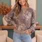 Vintage Floral Puff Sleeve Sweatshirt